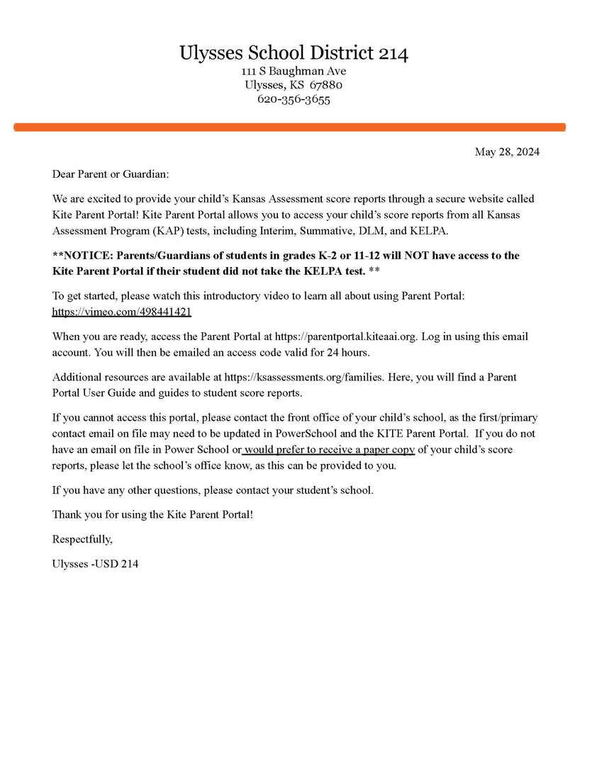 Kite Portal Letter