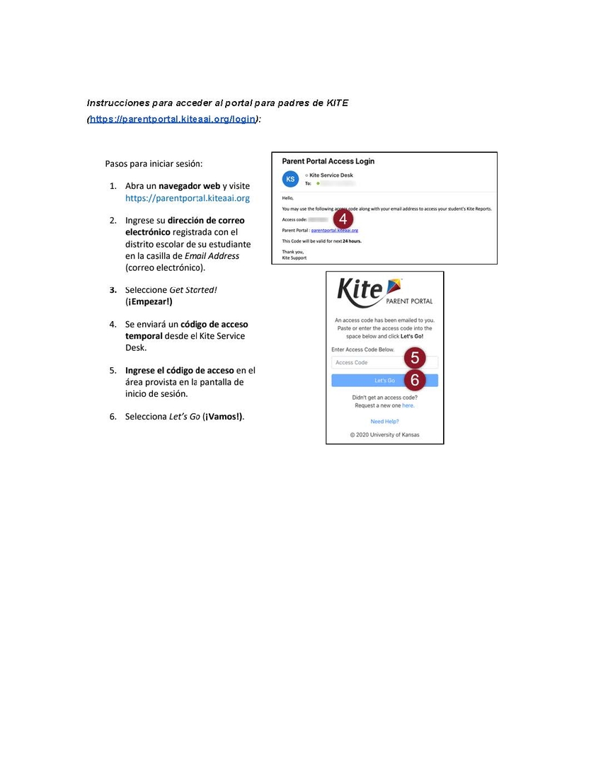 Kite Portal Letter Spanish